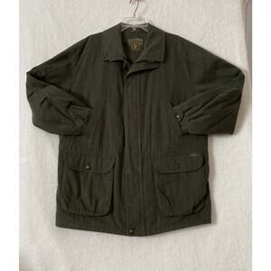 RASCHER Men’s Jacket Olive Green Sz 50 Wool Blend Zip /Button Germany